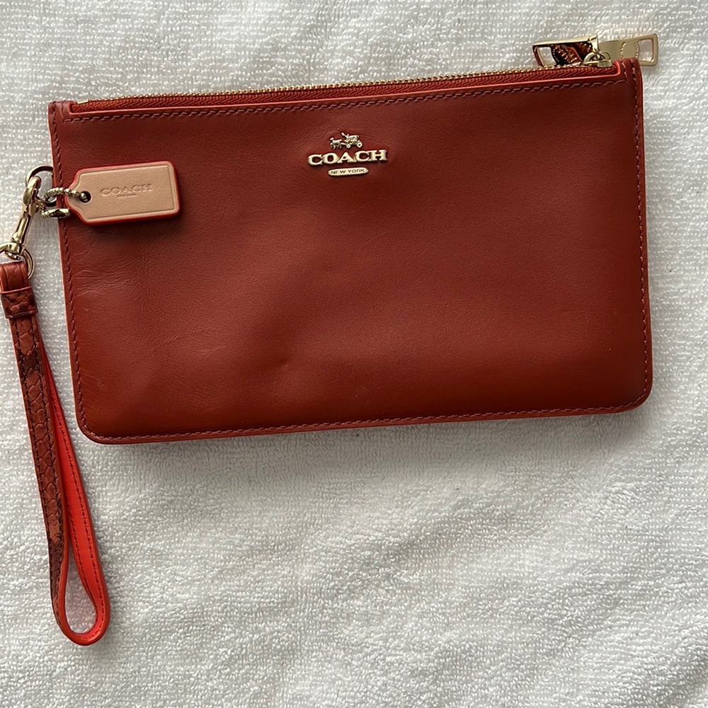 Coach leather wristlet
